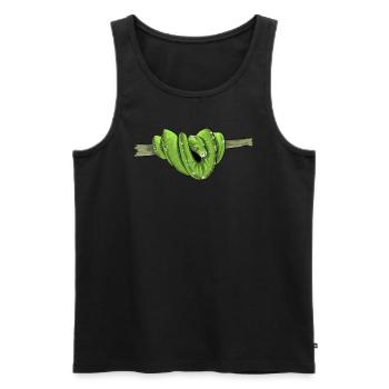 Morelia Viridis I Grüne Baumpython Schlange Phyton - Männer Premium Bio Tank Top - Schwarz - Vorne - AI Model Male 178 light (178cm)