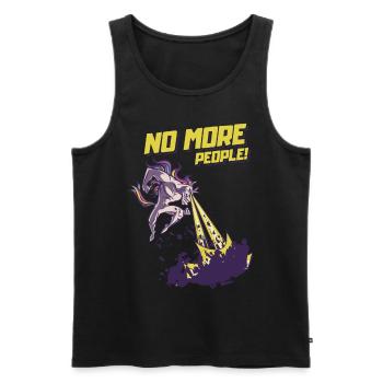 Licorne No more People Je déteste les gens Ironie - Débardeur bio Premium Homme - noir - Devant - Michal (187cm)