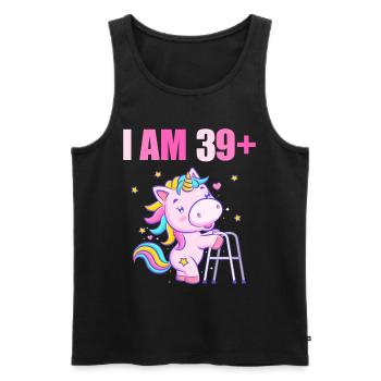 40 ans de licorne J’ai 39 ans+ 40 ans - Débardeur bio Premium Homme - noir - Devant - Michal (187cm)