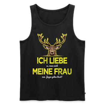 Jäger Sprüche - Männer Premium Bio Tank Top - Schwarz - Vorne - Michal (187cm)