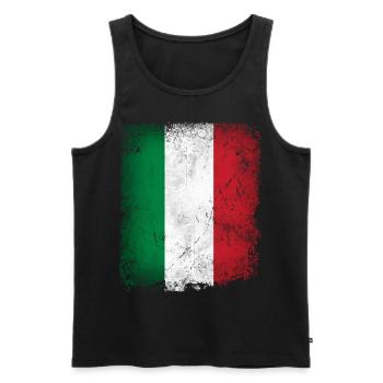 Italien Fahne Flagge Italy Italia Fußball Fan - Männer Premium Bio Tank Top - Schwarz - Vorne - AI Model Male 178 light (178cm)