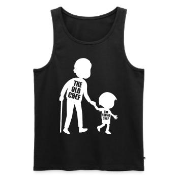 The Old Chef The Young Chef Grandpa Grandson Partner Look - Men's Premium Organic Tank Top - black - Front - AI Model Male 178 light (178cm)