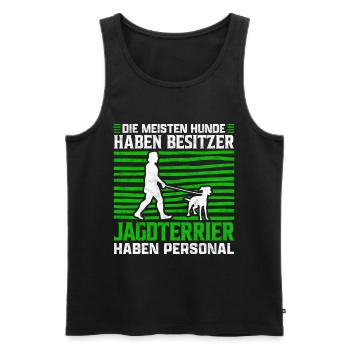 Deutsche Jagdterrier haben Personal Spruch - Männer Premium Bio Tank Top - Schwarz - Vorne - Michal (187cm)