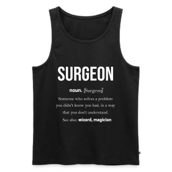 Chirurgie chirurgie médecin - Débardeur bio Premium Homme - noir - Devant - AI Model Male 178 light (178cm)
