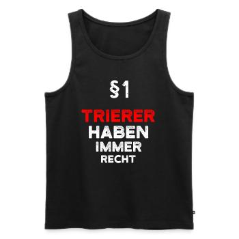 §1 Trierer Haben Immer Recht Trier - Männer Premium Bio Tank Top - Schwarz - Vorne - Michal (187cm)
