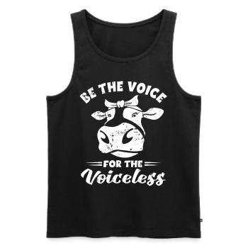Be The Voice For The Voiceless - Protection des animaux Vegan - Débardeur bio Premium Homme - noir - Devant - Michal (187cm)