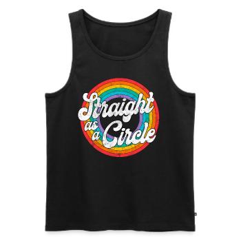 LGBT Pride Rainbow Straight As A - Men's Premium Organic Tank Top - black - Front - Michal (187cm)