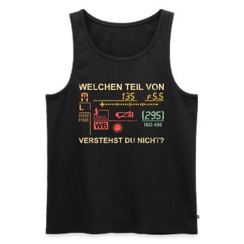 Welchen Teil von Fotografie Verstehst du nicht? - Männer Premium Bio Tank Top - Schwarz - Vorne - Michal (187cm)