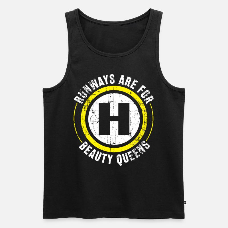 Helicopter Pilot Geschenk - Männer Premium Bio Tank Top - Schwarz