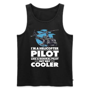 Cool Helicopter Pilot - Men's Premium Organic Tank Top - black - Front - Michal (187cm)