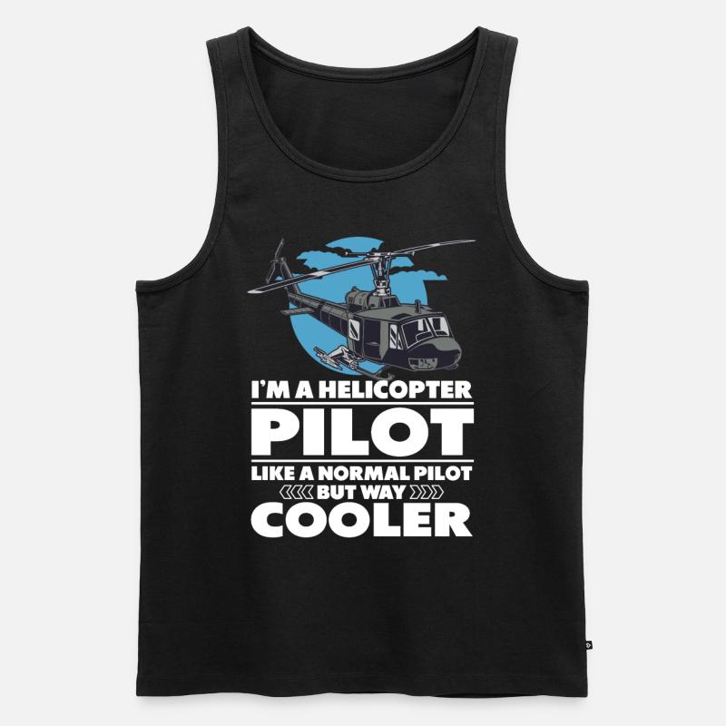 Cool Helicopter Pilot - Männer Premium Bio Tank Top - Schwarz