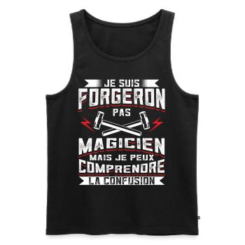 Forgeron Forger - Débardeur bio Premium Homme - noir - Devant - Michal (187cm)