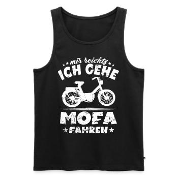 Moped Motorrad - Mir Reichts ich Gehe Mofa fahren - Männer Premium Bio Tank Top - Schwarz - Vorne - AI Model Male 178 light (178cm)