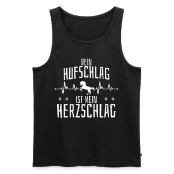 Dein Hufschlag Ist Mein Herzschlag Spruch Reiter - Männer Premium Bio Tank Top - Schwarz - Vorne - Michal (187cm)