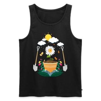 Jardin - Débardeur bio Premium Homme - noir - Devant - Michal (187cm)