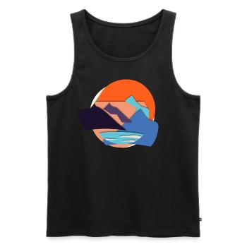 Abstrakt - Männer Premium Bio Tank Top - Schwarz - Vorne - Michal (187cm)