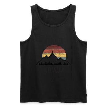 Wandern Wanderwoman - Männer Premium Bio Tank Top - Schwarz - Vorne - Michal (187cm)