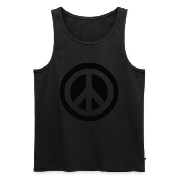 Hippie Paix Peace Peace Signe de paix - Débardeur bio Premium Homme - noir - Devant - Michal (187cm)