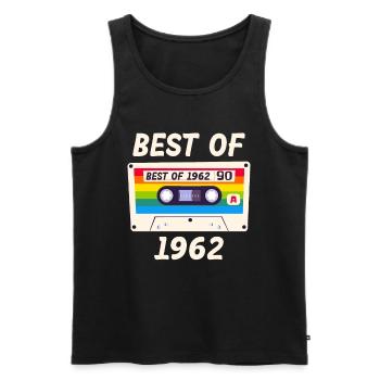 Best of 1962 Rétro Vintage Music Cassette Mixtape - Débardeur bio Premium Homme - noir - Devant - Michal (187cm)