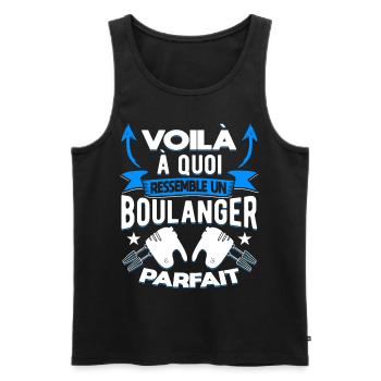Boulanger Humour Boulangerie - Débardeur bio Premium Homme - noir - Devant - Michal (187cm)