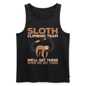 Rock Climber Sloth Climbing Team - Débardeur bio Premium Homme - noir - Devant - AI Model Male 178 light (178cm)