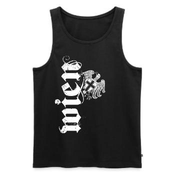 Wien Wiener Adler Wappen Retro - Männer Premium Bio Tank Top - Schwarz - Vorne - Michal (187cm)