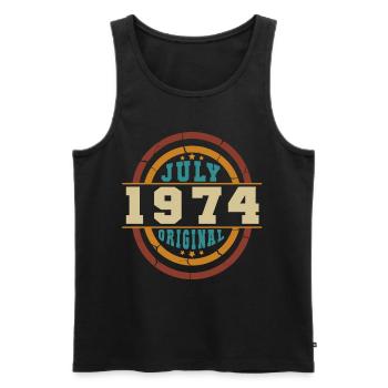 Juli 1974 Vintage - Männer Premium Bio Tank Top - Schwarz - Vorne - Michal (187cm)