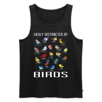 Bird Watching Orinthologist Birdwatching Gift - Men's Premium Organic Tank Top - black - Front - AI Model Male 178 light (178cm)