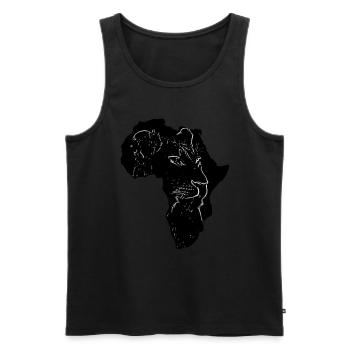 Afrique Lion - Chat Prédateur - Kenya - Chat - Débardeur bio Premium Homme - noir - Devant - Michal (187cm)
