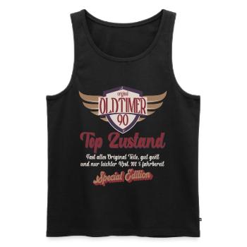 90 Jahre Oldtimer Top Zustand 90. Geburtstag - Männer Premium Bio Tank Top - Schwarz - Vorne - Michal (187cm)