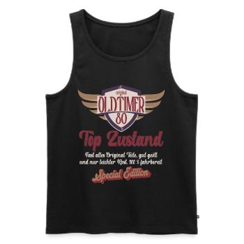 80 Jahre Oldtimer Top Zustand 80. Geburtstag - Männer Premium Bio Tank Top - Schwarz - Vorne - Michal (187cm)