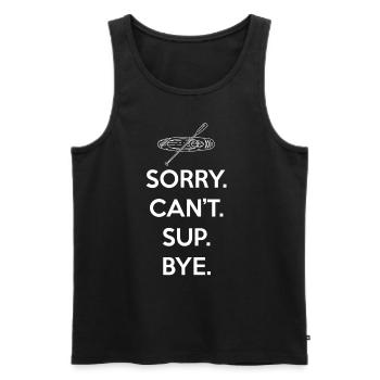 SUP Paddleboard Sorry. Can'T. Sup. - Männer Premium Bio Tank Top - Schwarz - Vorne - AI Model Male 178 light (178cm)
