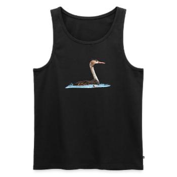 Crested grebe I bird motif for hunters or - Men's Premium Organic Tank Top - black - Front - AI Model Male 178 light (178cm)