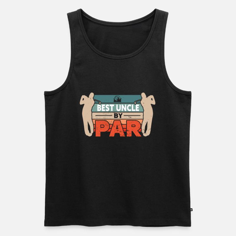 Golf Best Uncle By Par - Männer Premium Bio Tank Top - Schwarz