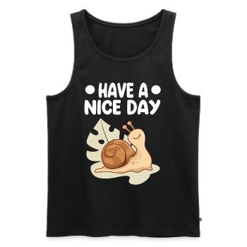 snail - Men's Premium Organic Tank Top - black - Front - Michal (187cm)