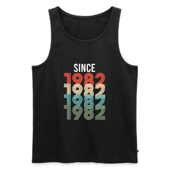 Vintage Since 1982 Birthday Year of Birth - Men's Premium Organic Tank Top - black - Front - Michal (187cm)