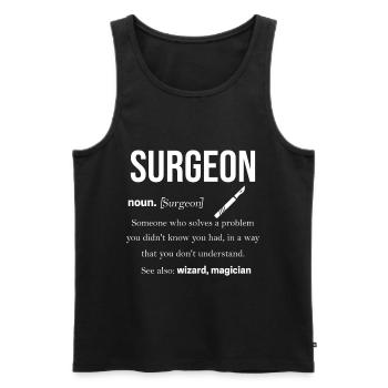 Chirurgie chirurgie médecin - Débardeur bio Premium Homme - noir - Devant - AI Model Male 178 light (178cm)