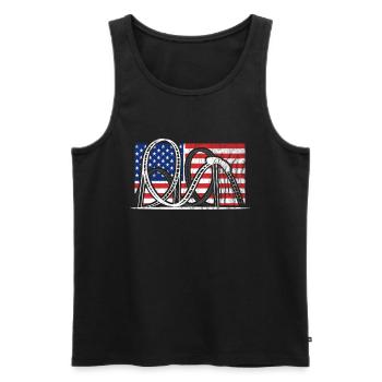 Roller Coaster American Roller Coaster - Men's Premium Organic Tank Top - black - Front - AI Model Male 178 light (178cm)