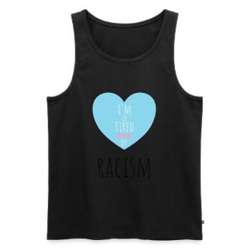 Contre le racisme fascisme - Débardeur bio Premium Homme - noir - Devant - AI Model Male 178 light (178cm)