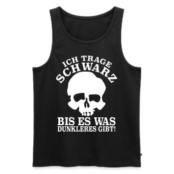 Ich trage Schwarz bis es was dunkleres gibt - Männer Premium Bio Tank Top - Schwarz - Vorne - Michal (187cm)