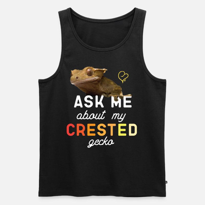 Ask Me About My Crested Gecko - Männer Premium Bio Tank Top - Schwarz