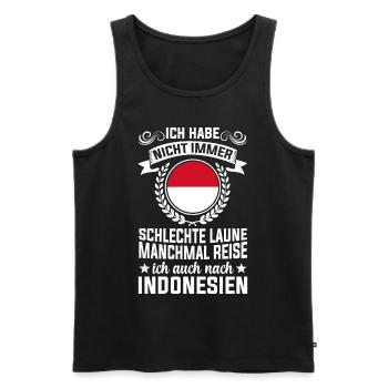 Indonesier Indonesische Flagge Indonesierin Asien - Männer Premium Bio Tank Top - Schwarz - Vorne - Michal (187cm)