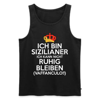 Sizilianer Italien Vaffanculo Italia Italiener - Männer Premium Bio Tank Top - Schwarz - Vorne - Michal (187cm)