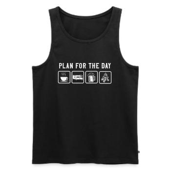 Camping Plan For The Day Motorhome - Männer Premium Bio Tank Top - Schwarz - Vorne - AI Model Male 178 light (178cm)