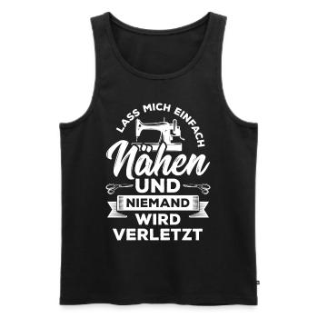 Lass mich einfach Nähen und niemand wird verletzt - Männer Premium Bio Tank Top - Schwarz - Vorne - AI Model Male 178 light (178cm)