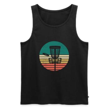 Disc Golf Vintage Disc Golf - Männer Premium Bio Tank Top - Schwarz - Vorne - AI Model Male 178 light (178cm)