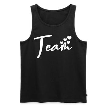 Liebe Team Herz - Männer Premium Bio Tank Top - Schwarz - Vorne - Michal (187cm)