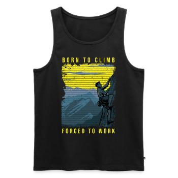 Rock Climbing Climber Born Climb - Männer Premium Bio Tank Top - Schwarz - Vorne - AI Model Male 178 light (178cm)