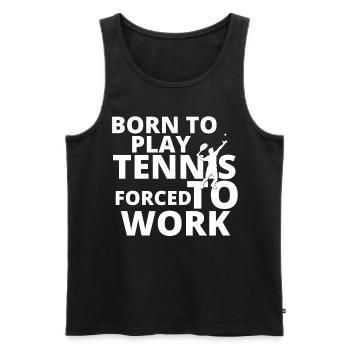 tennis / Tennis / Tennis spieler / Tennis Spielen - Männer Premium Bio Tank Top - Schwarz - Vorne - AI Model Male 178 light (178cm)