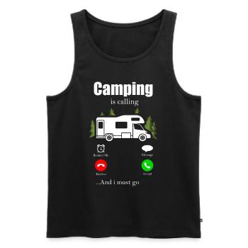 Camping - Débardeur bio Premium Homme - noir - Devant - Michal (187cm)
